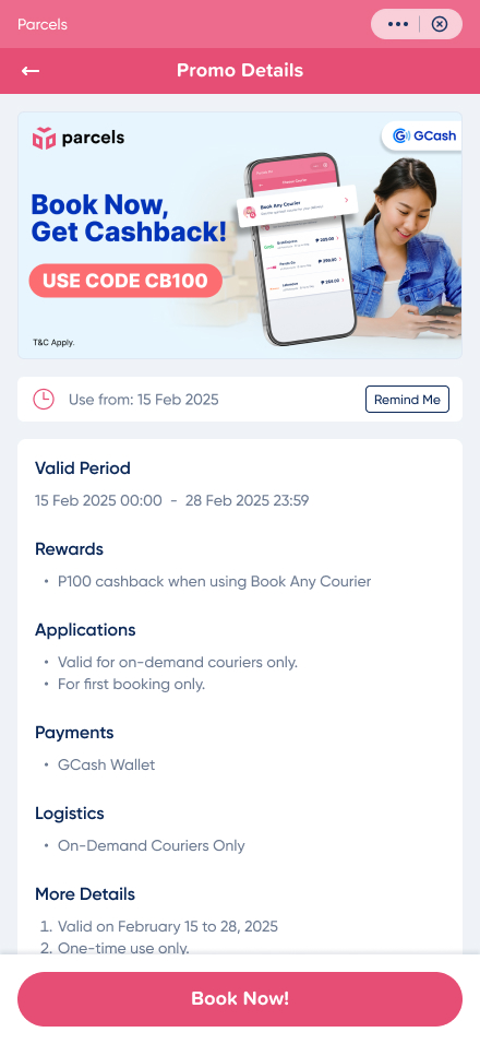 Promo prompt banner — CB100